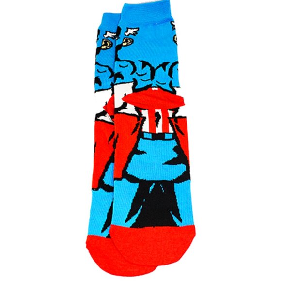 Disney Anime Socks Avengers Marvel Cartoon Figure Capt. America Unisex NWOT - Picture 2 of 5